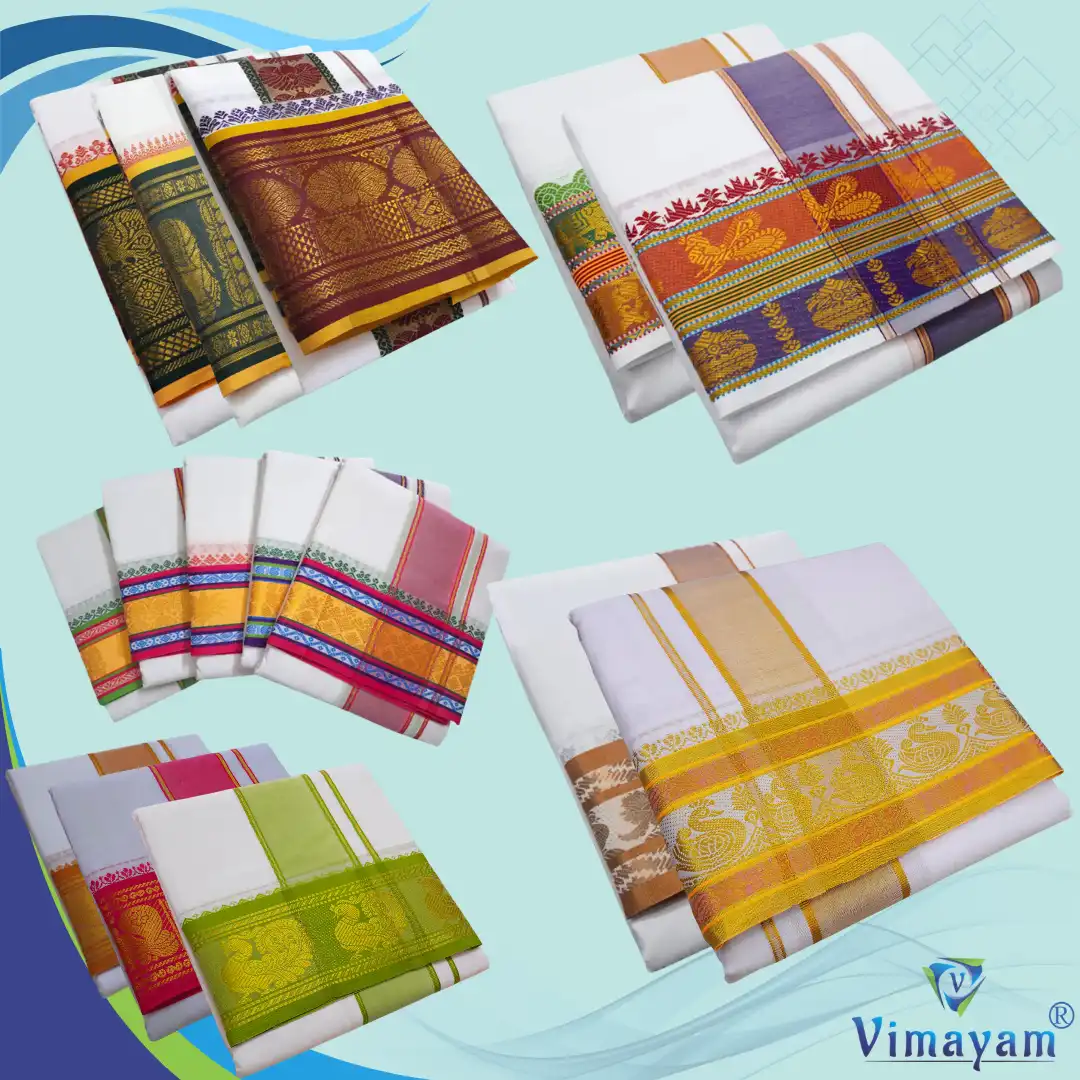 PREMIUM COTTON DHOTIES – WHITE DHOTIES | Vimayam Dhoties
